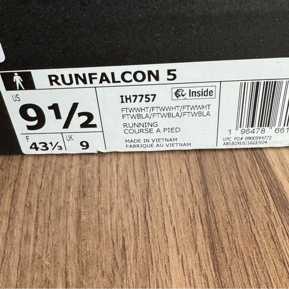 NWT Men's adidas Runfalcon 5 Cloudfoam Athletic Lace-Up Sneakers in White - Picture 6 of 6